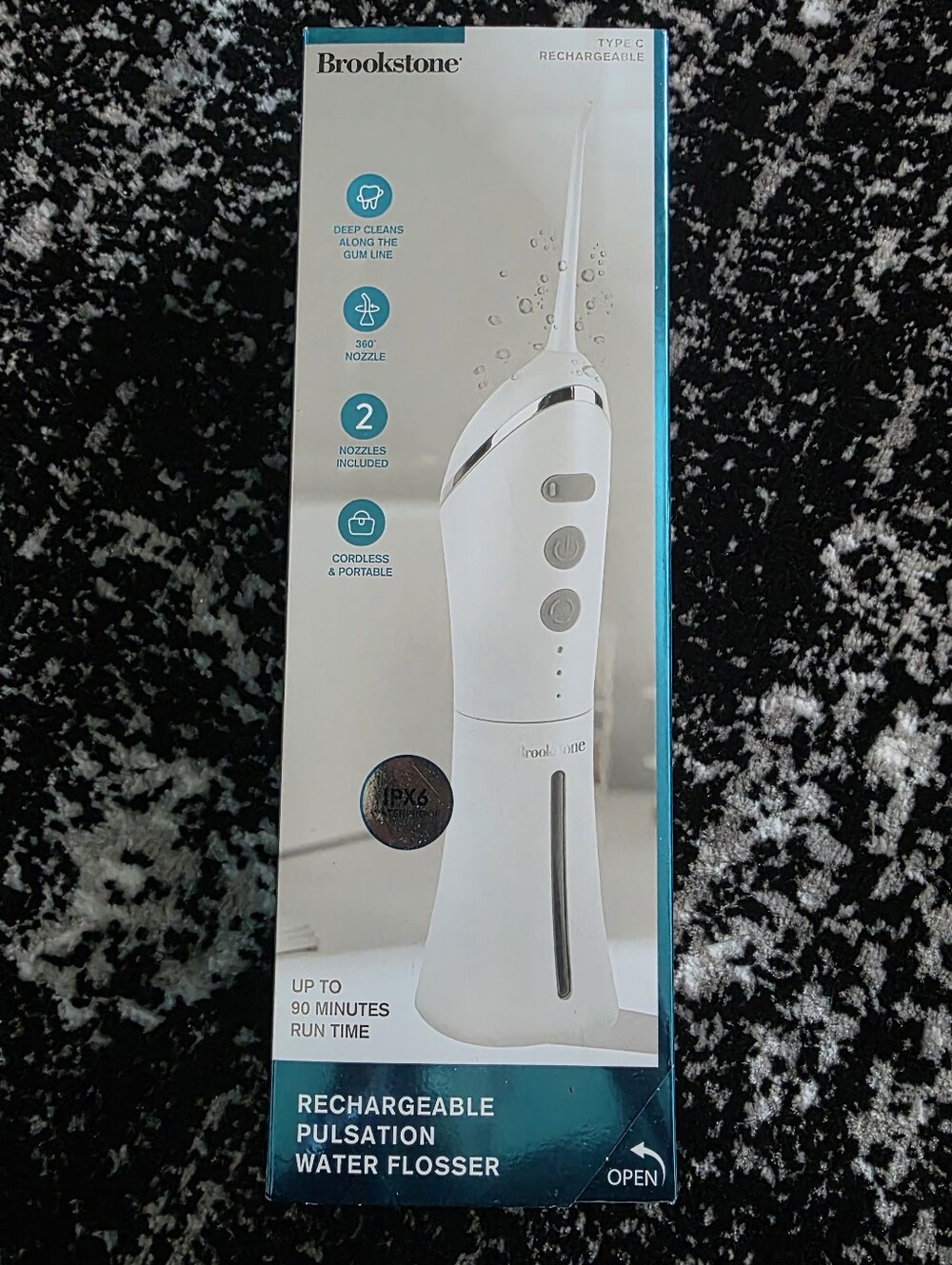 Brookstone Rechargeable Pulsation Water Flosser NEW IN BOX